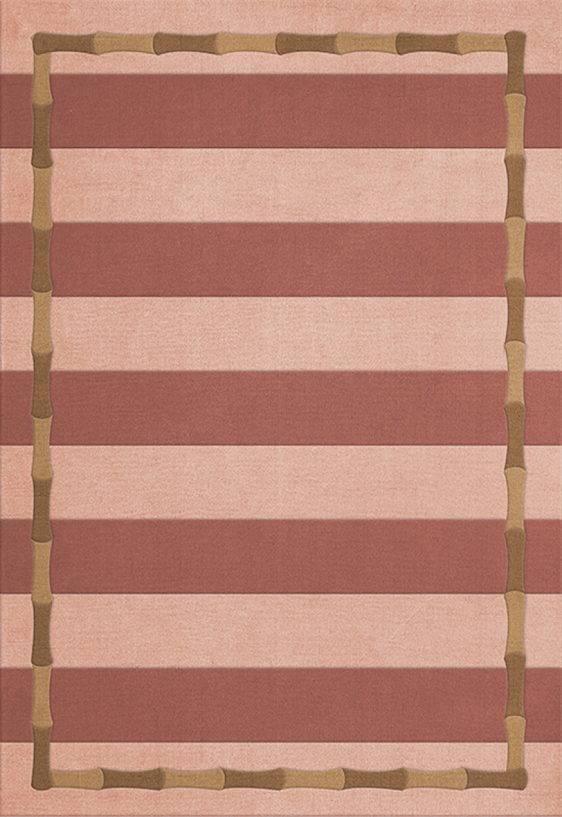 ALICE CRAWLEY BAMBOO STRIPE WOOL RUG TERRACOTTA in the group Rugs / All rugs / Large rugs at Layered (ACSTTE)