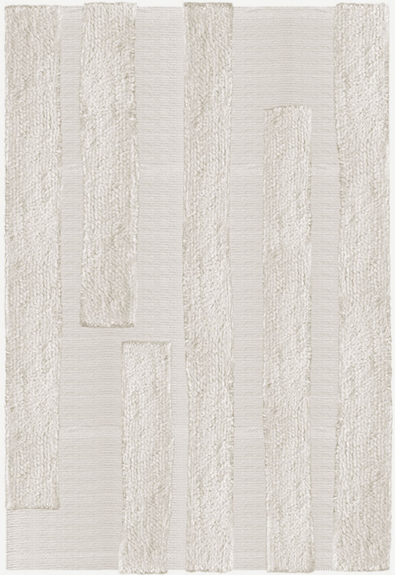 Punja Bricks Wool Rug Bone White in the group Rugs at Layered (PUBROW)